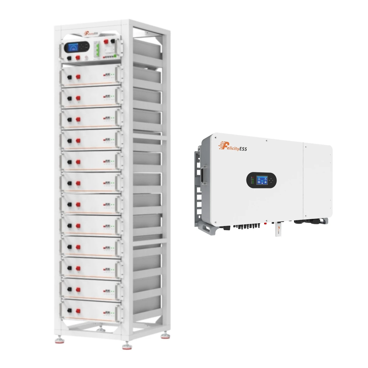 Stockage Batterie 61.44 kWh avec Onduleur Haute Tension 50 kW Set