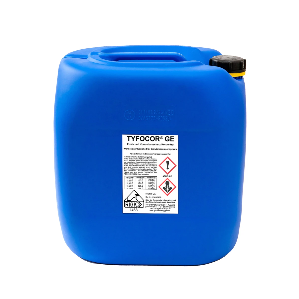 Concentré antigel vert pour pompes à chaleur 20L - Tyfocor GE