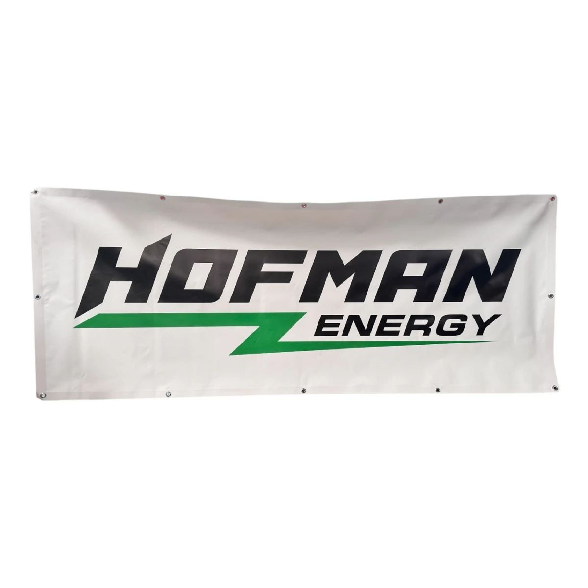 Bannière HOFMAN-ENERGY LOGO, PVC Frontlit Standard, Renforcée sur les bords avec œillets 2000 x 800 mm
