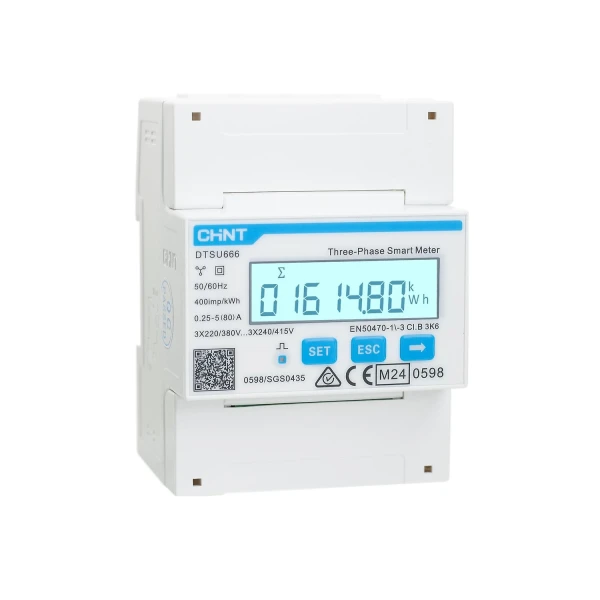 Compteur intelligent CHINT DTSU666 Modbus triphasé basé sur CT 30(100)A RS485