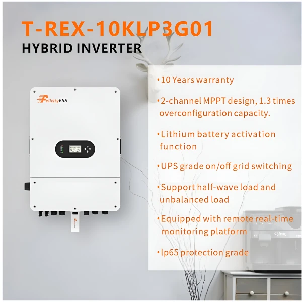 Inverter ibrido a bassa tensione Felicity Solar T-REX-10KLP3G01 10kW trifase