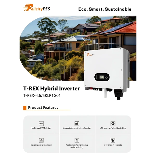 T-REX-5KLP1G01 5kW - Onduleur Hybride Basse Tension Felicity Solar